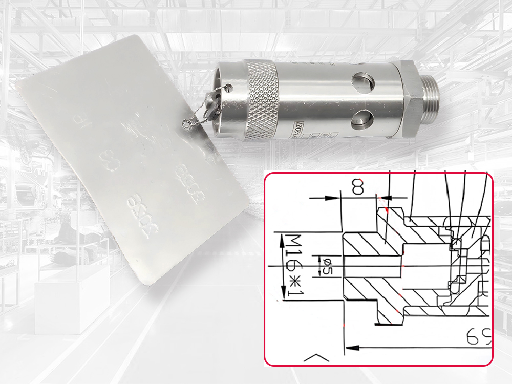 客戶寄來的空壓機彈簧全啟式安全閥樣件